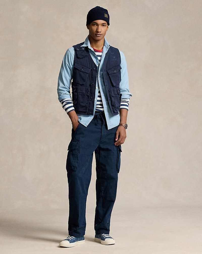 Pantalones Ralph Lauren Relaxed Fit Herringbone Cargo Hombre Ink | TUNSDXP-54 - vista 1