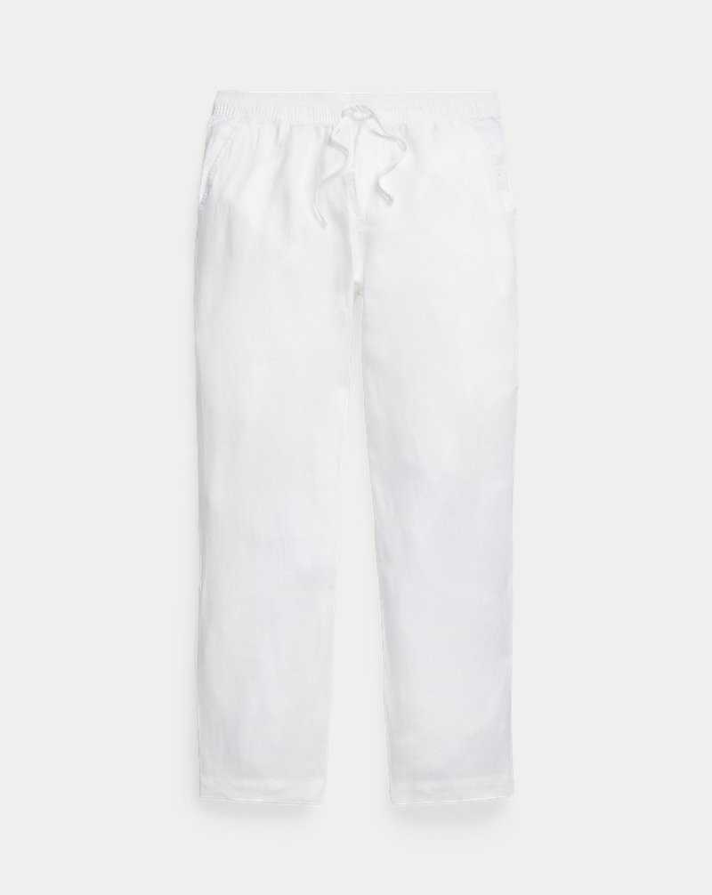 Pantalones Ralph Lauren Relaxed Fit Linen Drawstring Hombre Blancos | HXUYKIB-52 - vista 2