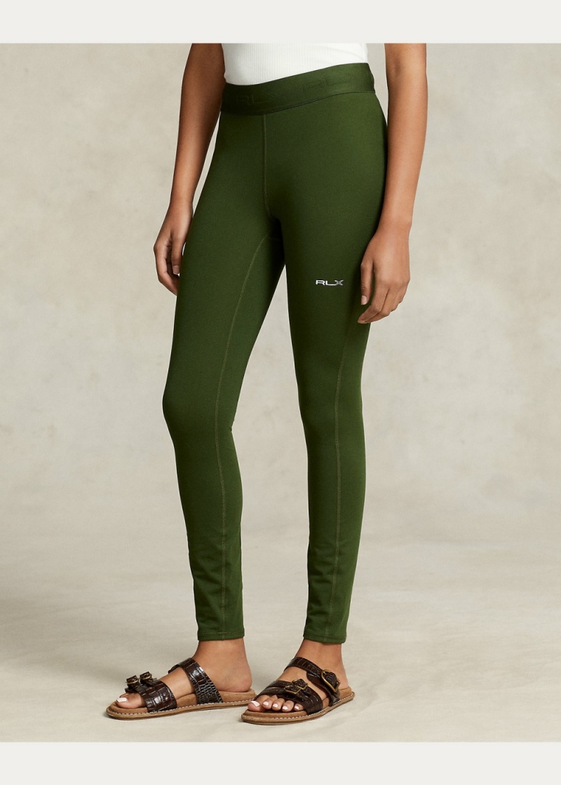 Pantalones Repeat-Logo Stretch Legging Mujer Verdes | VAXP72390 - vista 3