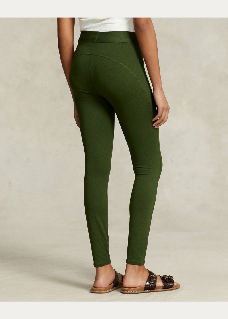 Pantalones Repeat-Logo Stretch Legging Mujer Verdes | VAXP72390 - vista 4