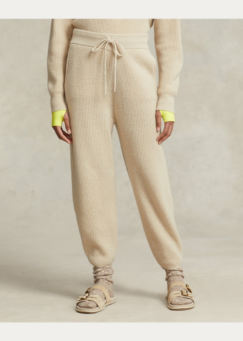 Pantalones Rib-Knit Cashmere-Lana Jumpers Mujer Marrom | SZBP95147 - vista 3