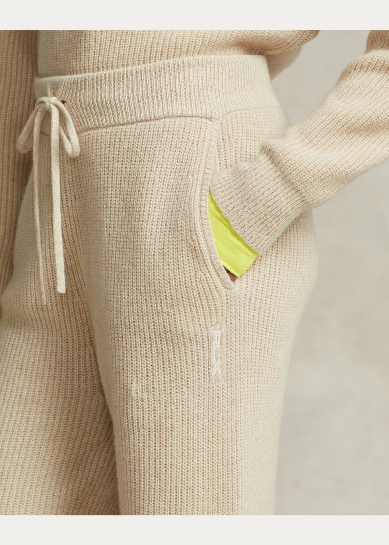 Pantalones Rib-Knit Cashmere-Lana Jumpers Mujer Marrom | SZBP95147 - vista 5