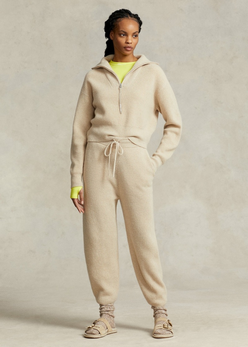 Pantalones Rib-Knit Cashmere-Lana Jumpers Mujer Marrom | SZBP95147 - vista 1