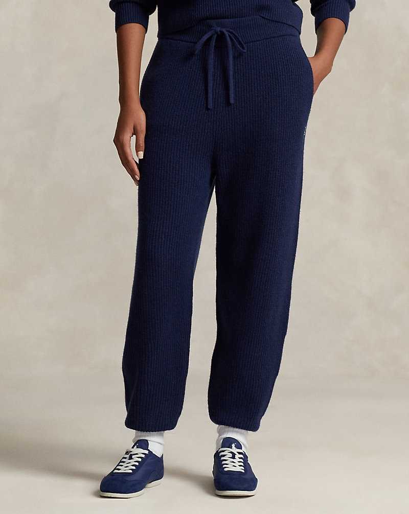 Pantalones Ralph Lauren Rib-Knit Cashmere-Wool Mujer Azul Marino | LFHBDSE-25 - vista 3