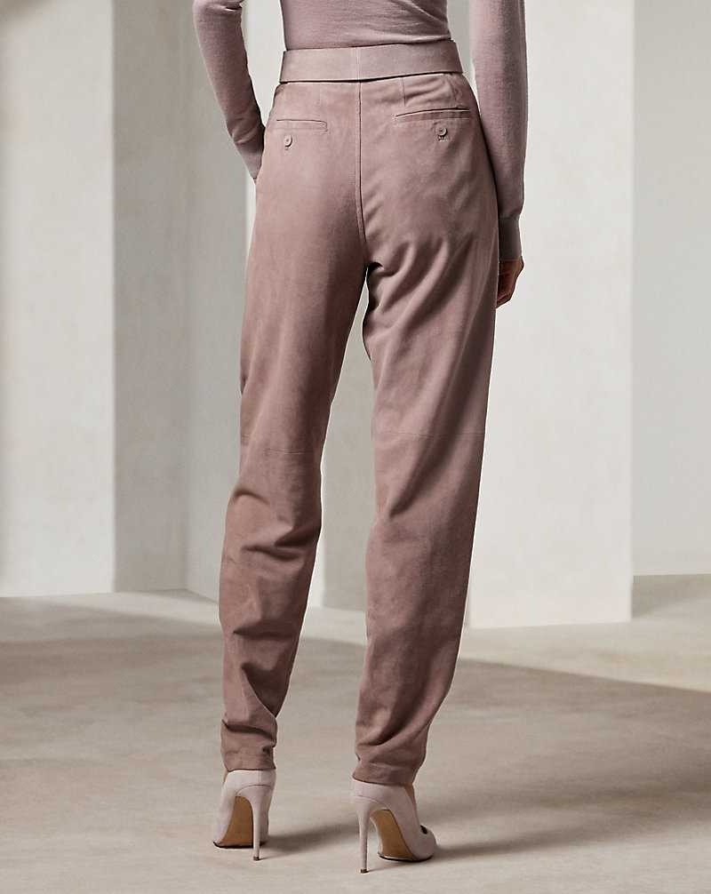 Pantalones Ralph Lauren Rogers Lamb-Suede Mujer Mauve | ZSWJQFG-91 - vista 4