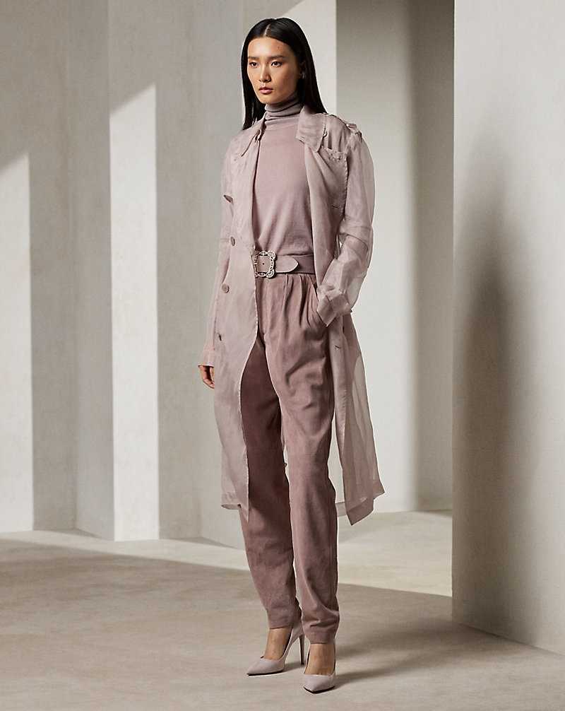 Pantalones Ralph Lauren Rogers Lamb-Suede Mujer Mauve | ZSWJQFG-91 - vista 1