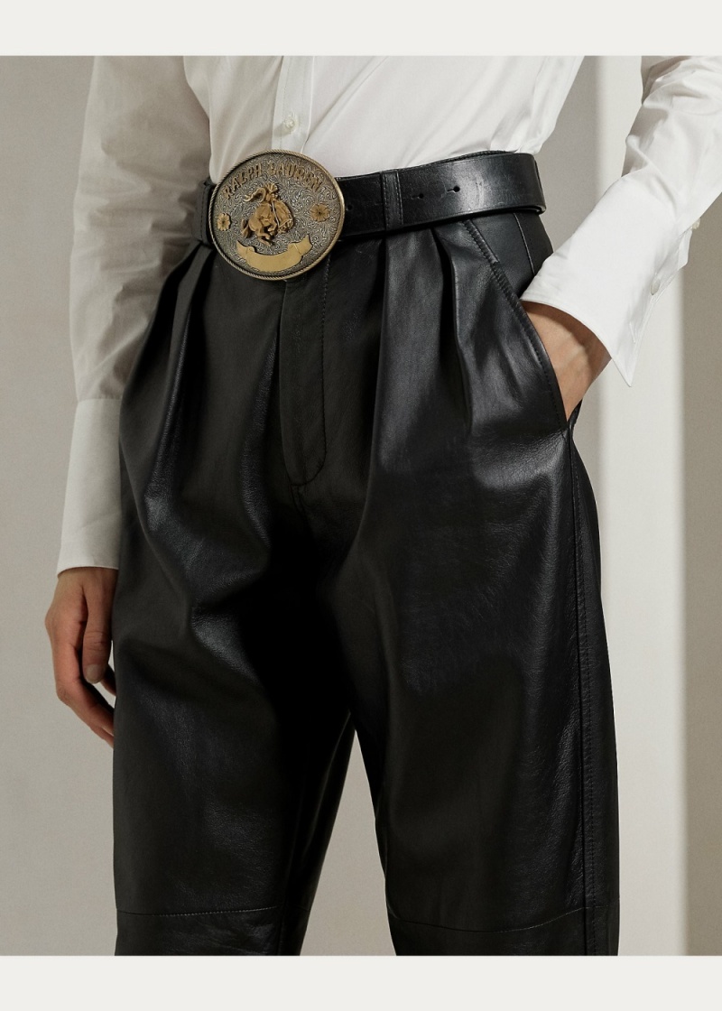 Pantalones Rogers Lambskin Mujer Negros | RKNV34602 - vista 5