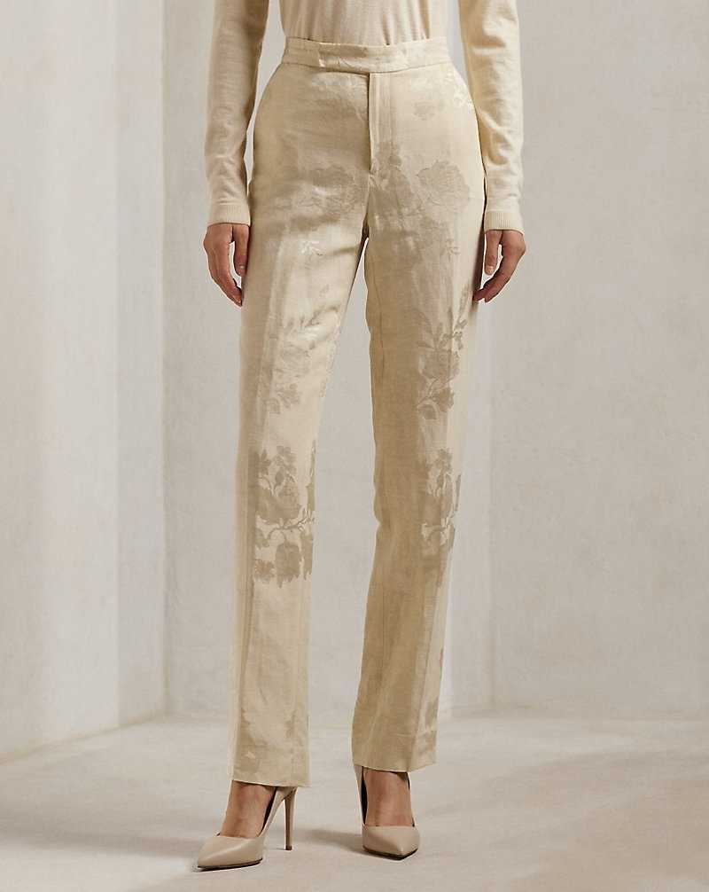 Pantalones Ralph Lauren Seth Floral Jacquard Mujer Butter | TIHCWOL-14 - vista 3
