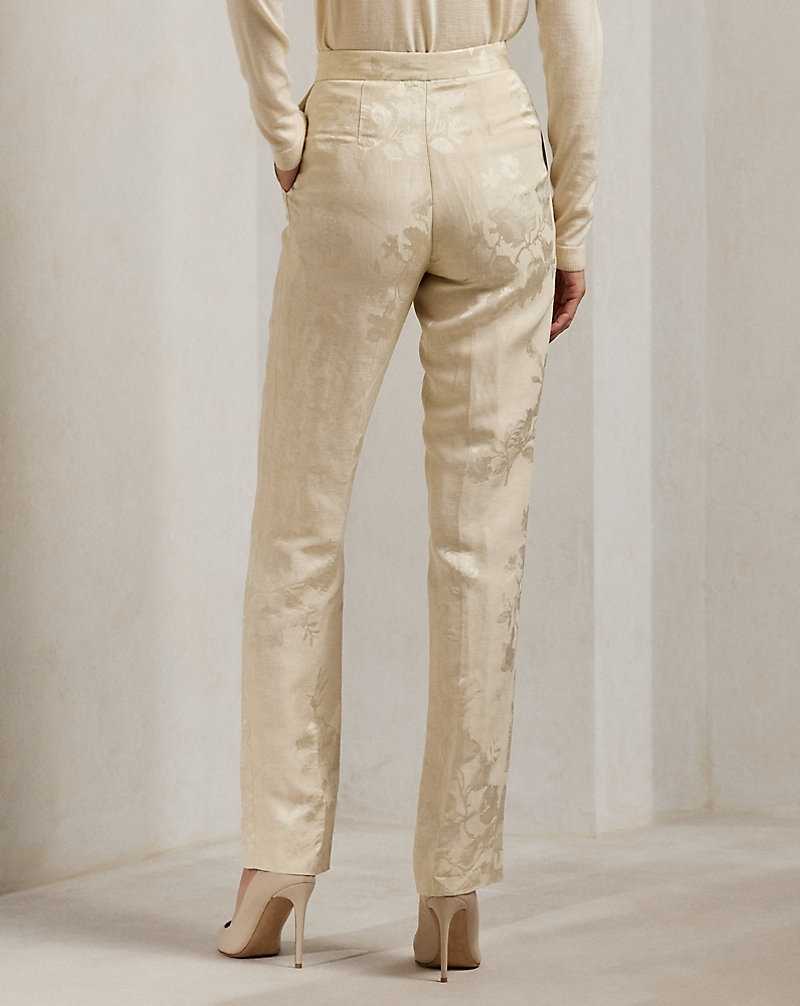 Pantalones Ralph Lauren Seth Floral Jacquard Mujer Butter | TIHCWOL-14 - vista 4