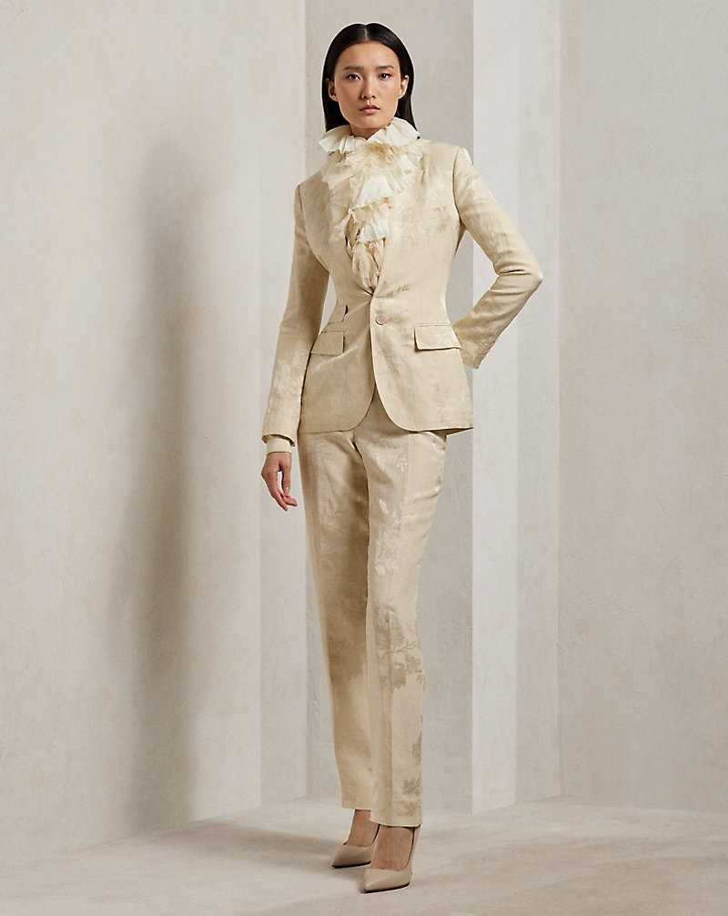 Pantalones Ralph Lauren Seth Floral Jacquard Mujer Butter | TIHCWOL-14 - vista 1