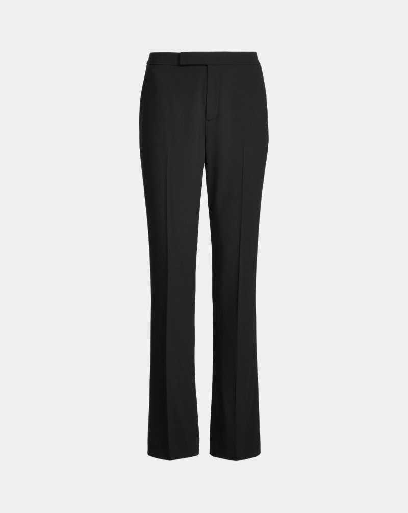 Pantalones Ralph Lauren Seth Stretch Wool Crepe Mujer Negros | NVFZOTB-37 - vista 2