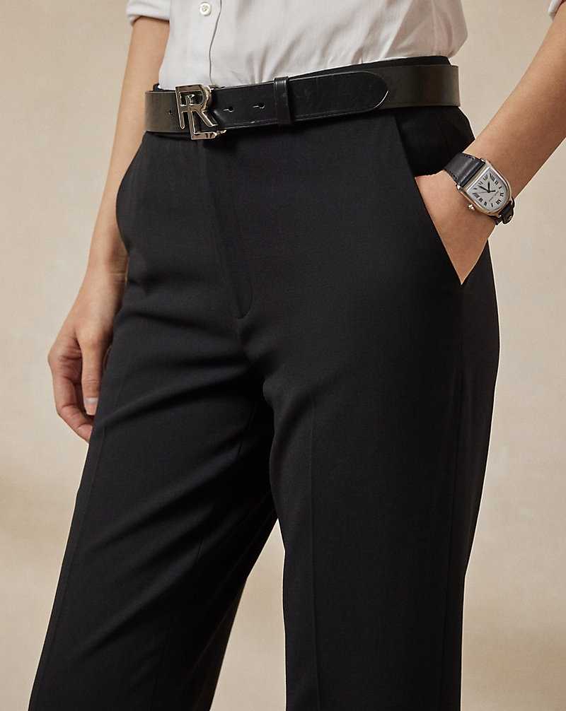 Pantalones Ralph Lauren Seth Stretch Wool Crepe Mujer Negros | NVFZOTB-37 - vista 5