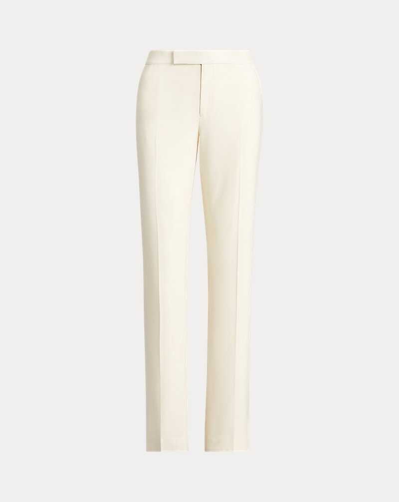 Pantalones Ralph Lauren Seth Wool Crepe Mujer Creme | EICRHSL-13 - vista 2