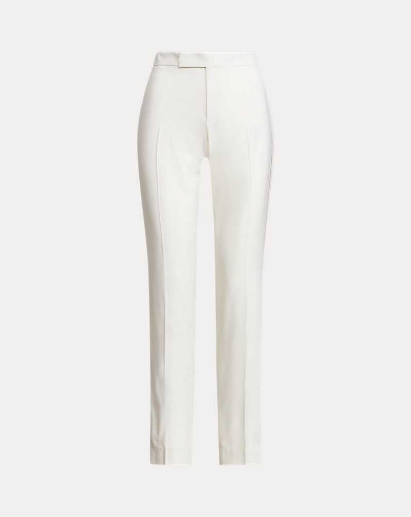 Pantalones Ralph Lauren Seth Wool Crepe Tuxedo Mujer Creme | FJACMLZ-17 - vista 2