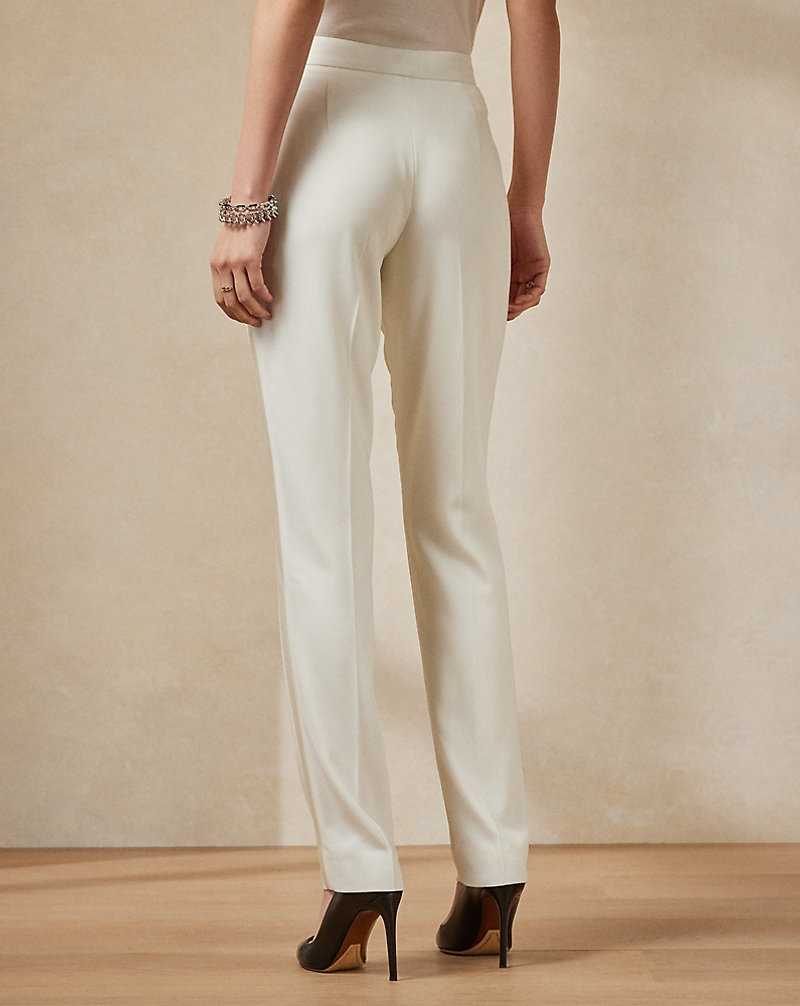 Pantalones Ralph Lauren Seth Wool Crepe Tuxedo Mujer Creme | FJACMLZ-17 - vista 4