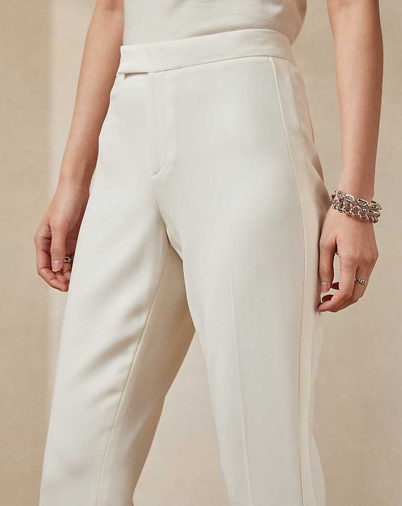 Pantalones Ralph Lauren Seth Wool Crepe Tuxedo Mujer Creme | FJACMLZ-17 - vista 5