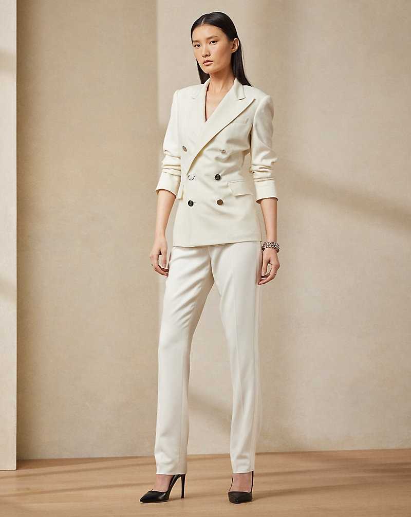 Pantalones Ralph Lauren Seth Wool Crepe Tuxedo Mujer Creme | FJACMLZ-17 - vista 1