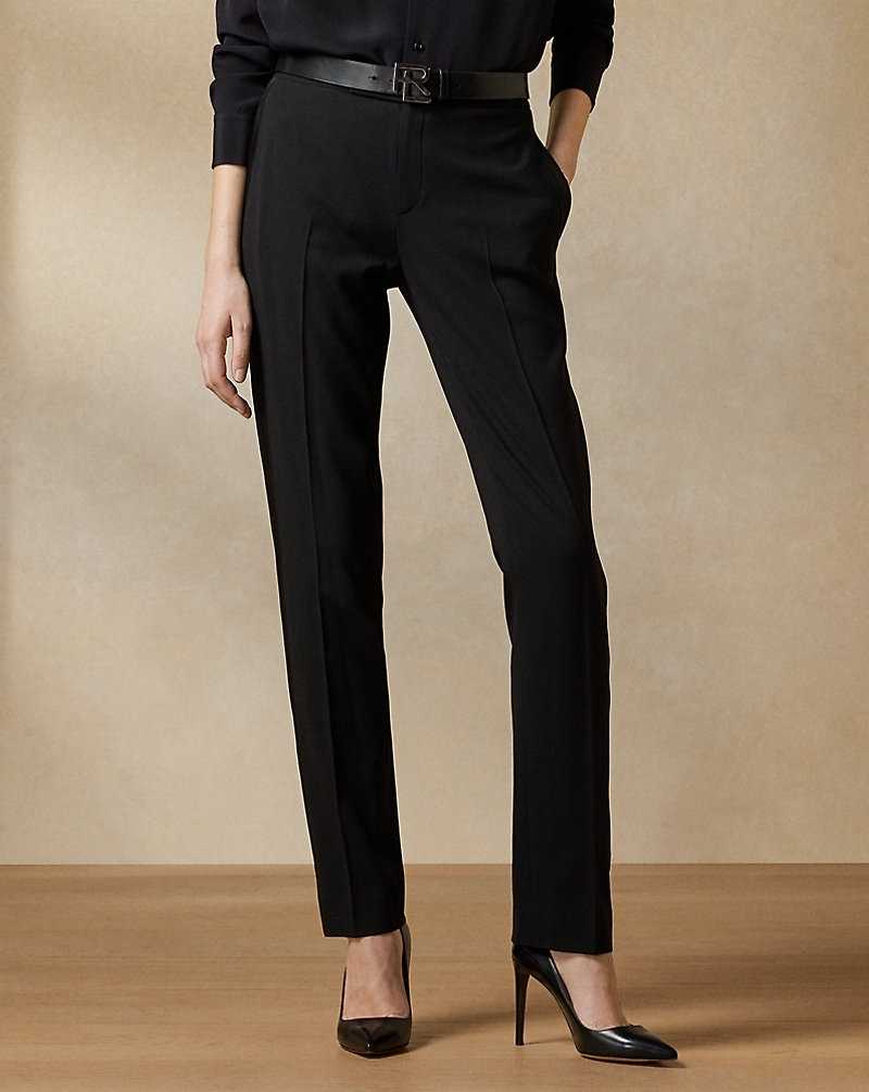 Pantalones Ralph Lauren Seth Wool Gabardine Mujer Negros | EJXTUPZ-92 - vista 3