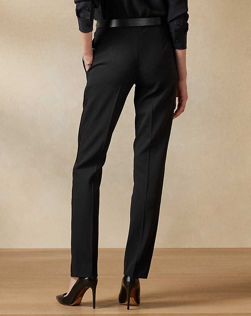 Pantalones Ralph Lauren Seth Wool Gabardine Mujer Negros | EJXTUPZ-92 - vista 4