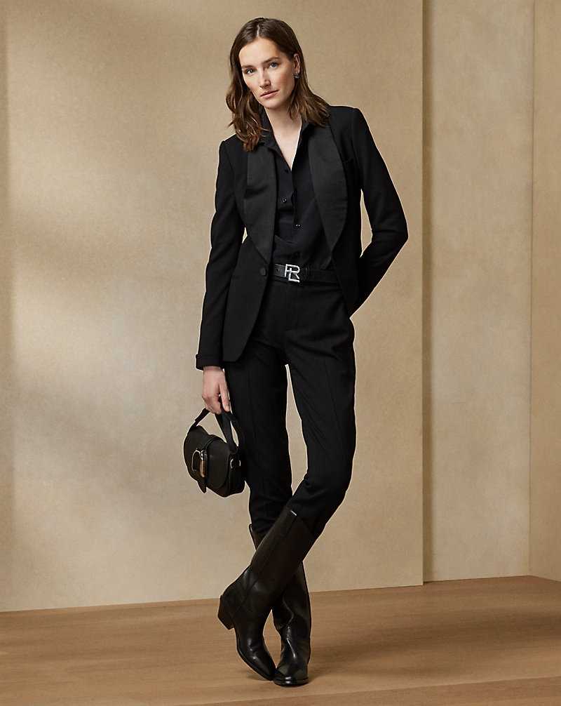 Pantalones Ralph Lauren Seth Wool Gabardine Mujer Negros | EJXTUPZ-92 - vista 1
