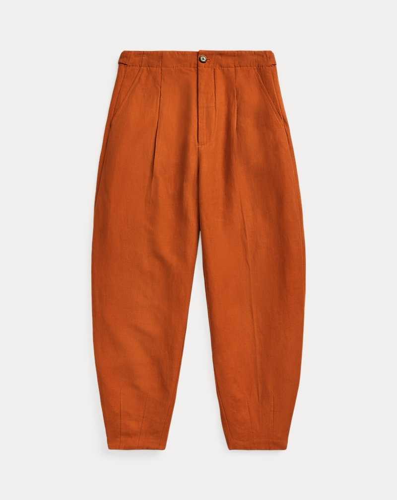 Pantalones Ralph Lauren Silk-Blend Curved Tapered Mujer Sweet Potato | USWNQXC-12 - vista 2