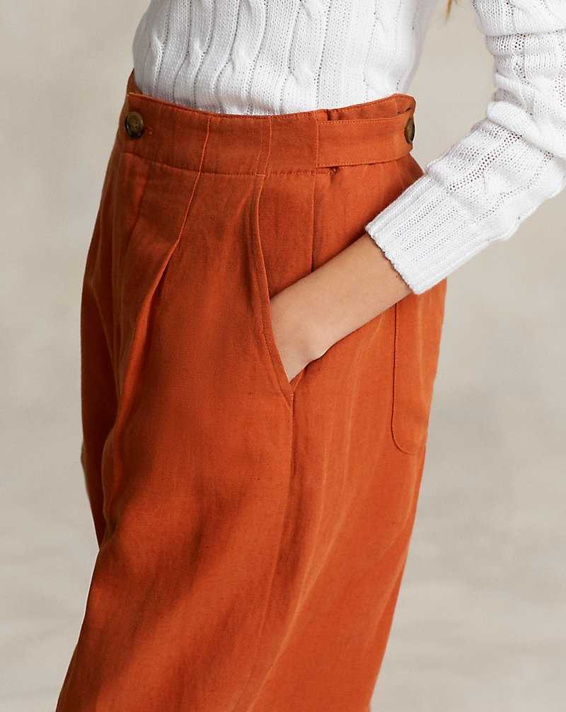 Pantalones Ralph Lauren Silk-Blend Curved Tapered Mujer Sweet Potato | USWNQXC-12 - vista 5