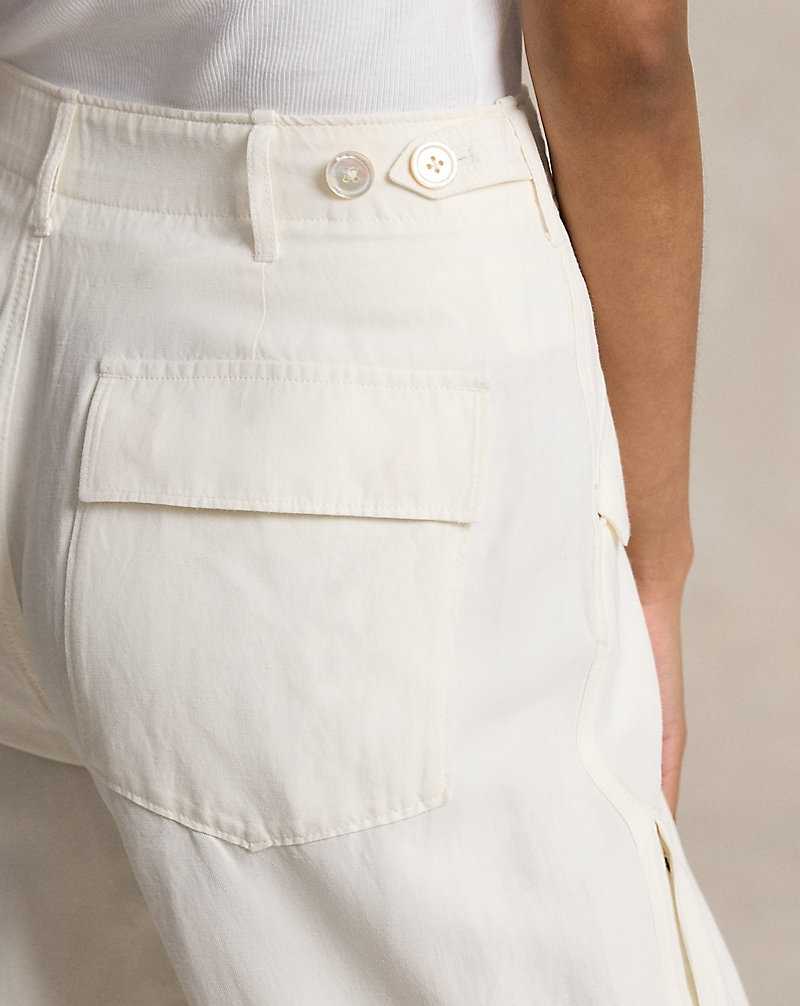 Pantalones Ralph Lauren Silk-Blend Twill Cargo Mujer Blancos | FKIYLBE-65 - vista 5