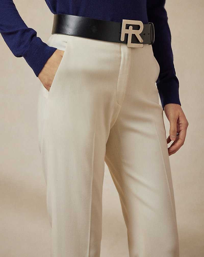 Pantalones Ralph Lauren Simone Wool Crepe Mujer Creme | AWKGZTC-65 - vista 5