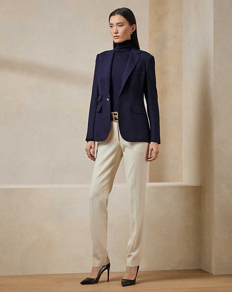 Pantalones Ralph Lauren Simone Wool Crepe Mujer Creme | AWKGZTC-65 - vista 1