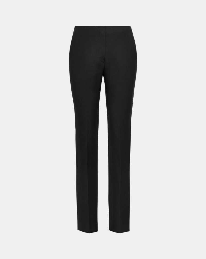 Pantalones Ralph Lauren Simone Wool Crepe Mujer Negros | DNZQFGY-10 - vista 2