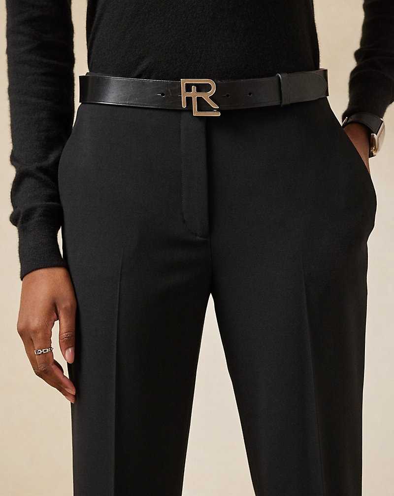 Pantalones Ralph Lauren Simone Wool Crepe Mujer Negros | DNZQFGY-10 - vista 5