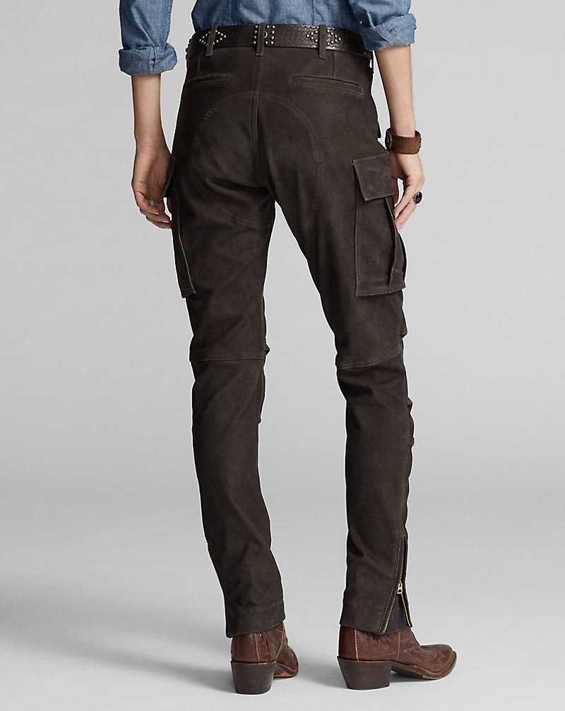 Pantalones Ralph Lauren Skinny Suede Cargo Mujer Negros Marrom | AECWZBO-95 - vista 4