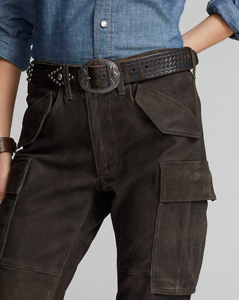 Pantalones Ralph Lauren Skinny Suede Cargo Mujer Negros Marrom | AECWZBO-95 - vista 5