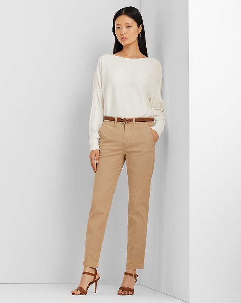 Pantalones Ralph Lauren Slim Fit Stretch Chino Mujer Birch Tan | FNQRIET-02 - vista 1