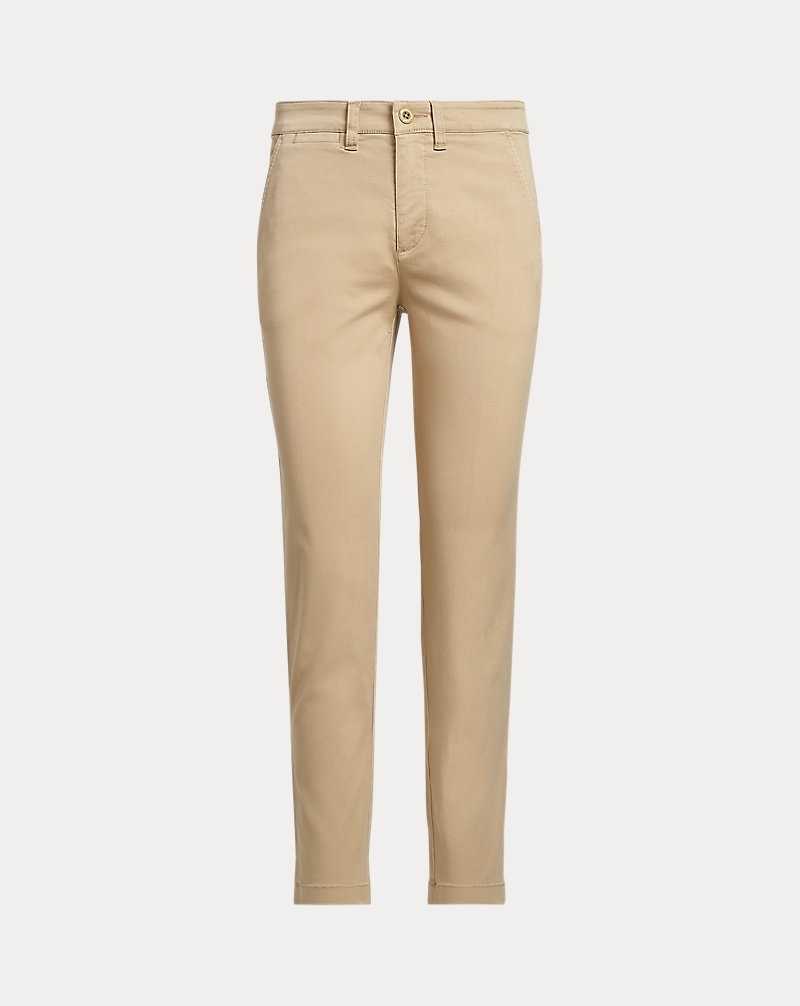 Pantalones Ralph Lauren Slim Fit Stretch Chino Mujer Birch Tan | FNQRIET-02 - vista 2