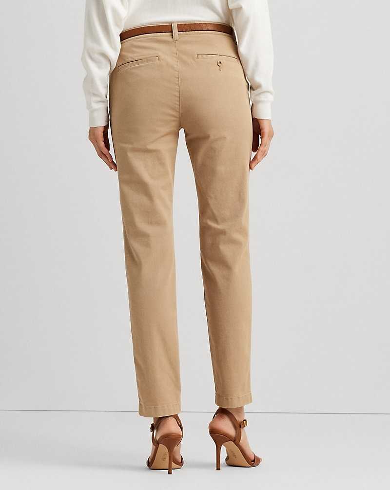Pantalones Ralph Lauren Slim Fit Stretch Chino Mujer Birch Tan | FNQRIET-02 - vista 4