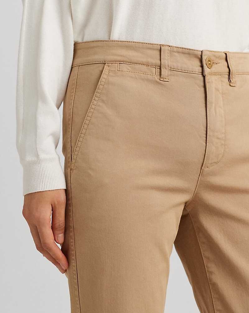 Pantalones Ralph Lauren Slim Fit Stretch Chino Mujer Birch Tan | FNQRIET-02 - vista 5