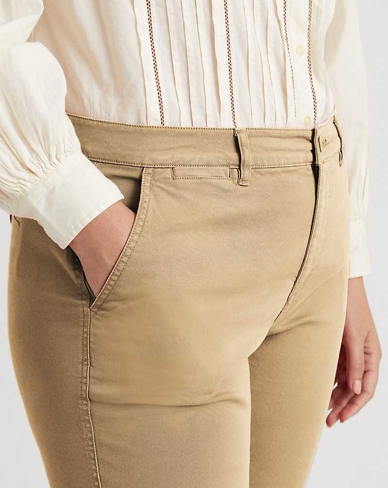 Pantalones Ralph Lauren Slim Fit Stretch Chino Mujer Birch Tan | KWBYELP-92 - vista 5