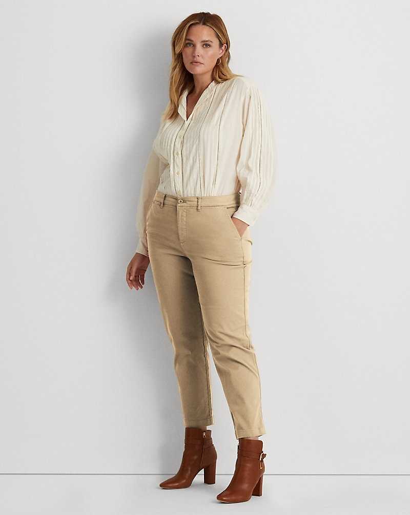 Pantalones Ralph Lauren Slim Fit Stretch Chino Mujer Birch Tan | KWBYELP-92 - vista 1