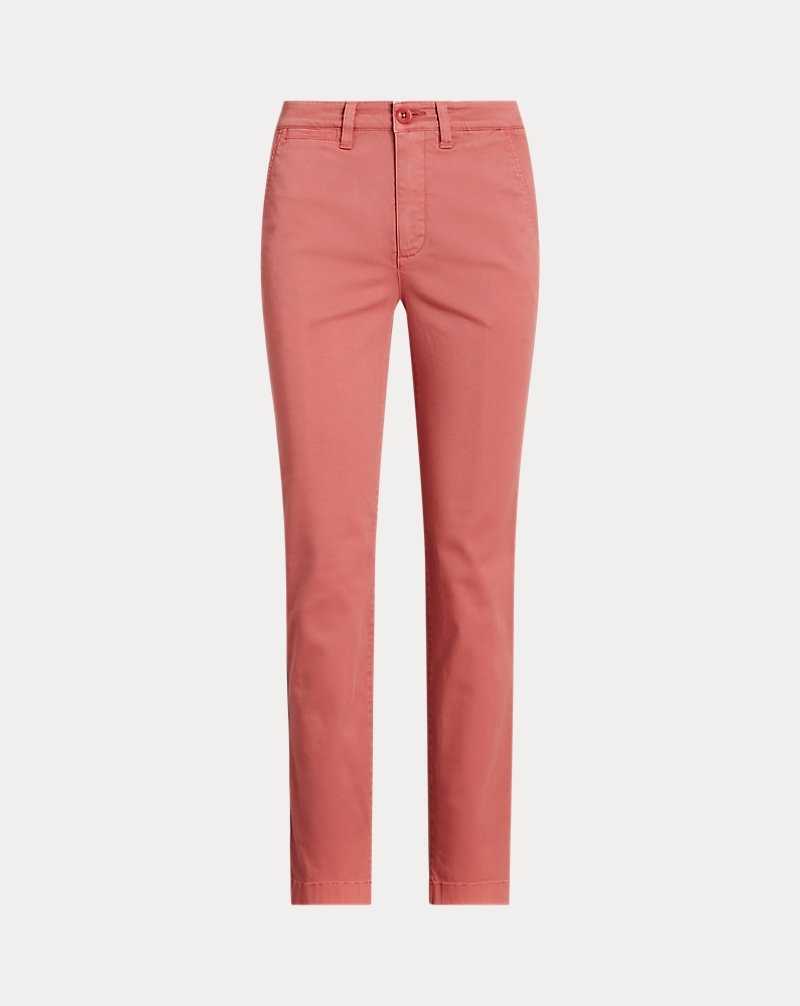 Pantalones Ralph Lauren Slim Fit Stretch Chino Mujer Rosas | NPSMQUR-84 - vista 2