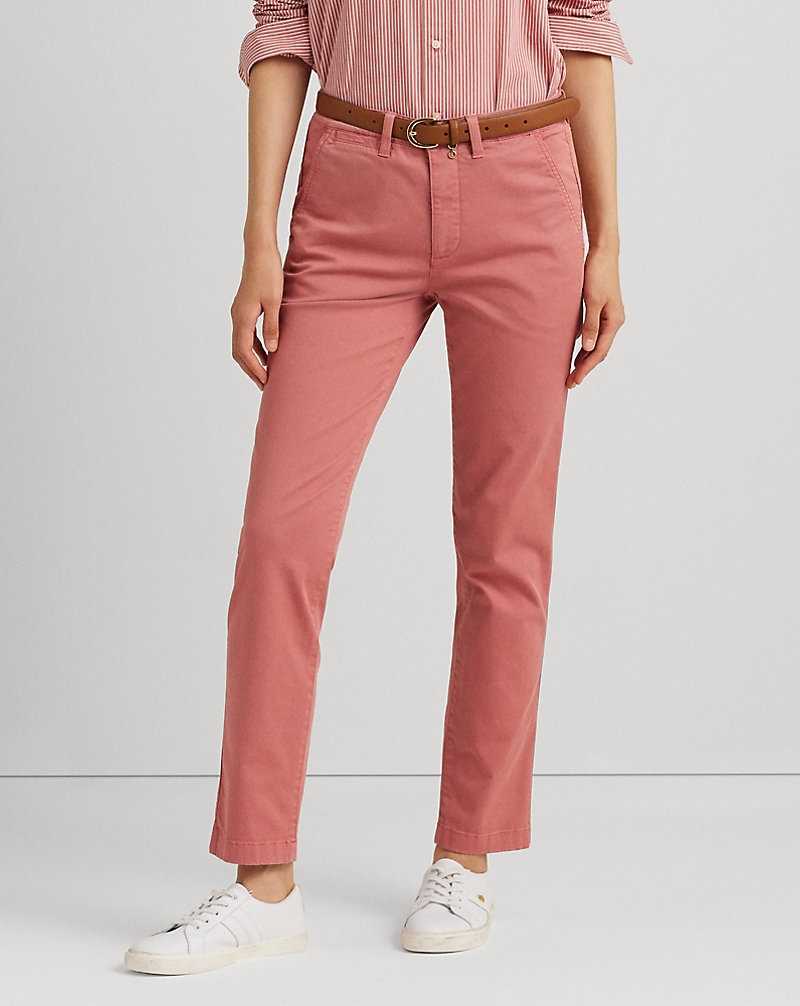 Pantalones Ralph Lauren Slim Fit Stretch Chino Mujer Rosas | NPSMQUR-84 - vista 3
