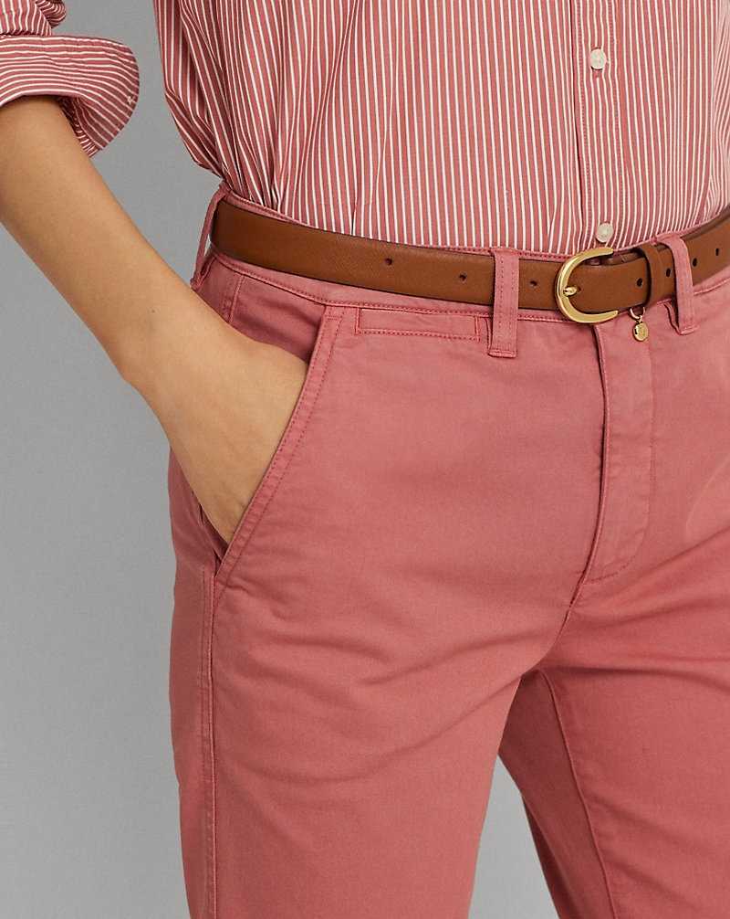 Pantalones Ralph Lauren Slim Fit Stretch Chino Mujer Rosas | NPSMQUR-84 - vista 5