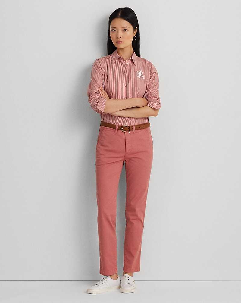 Pantalones Ralph Lauren Slim Fit Stretch Chino Mujer Rosas | NPSMQUR-84 - vista 1