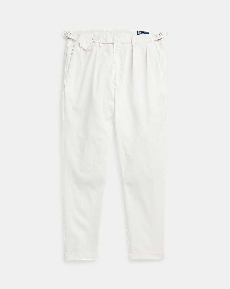 Pantalones Ralph Lauren Slim Tapered Fit Pleated Twill Hombre Blancos | FAROLUP-64 - vista 2