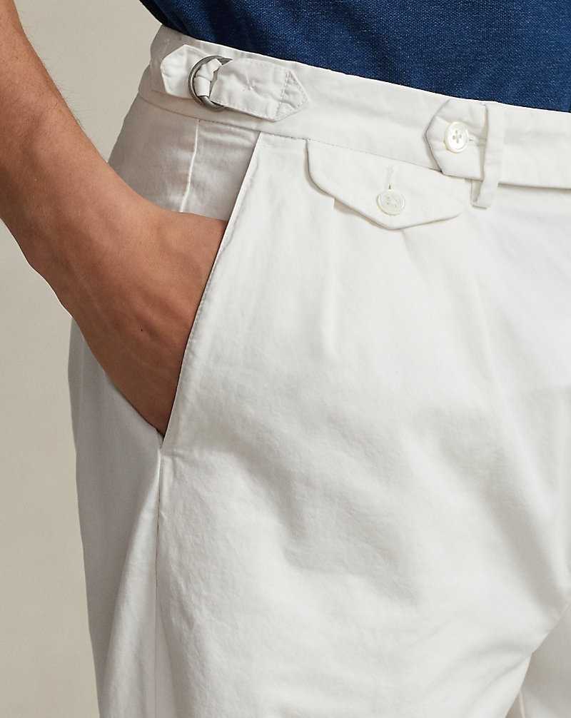 Pantalones Ralph Lauren Slim Tapered Fit Pleated Twill Hombre Blancos | FAROLUP-64 - vista 5