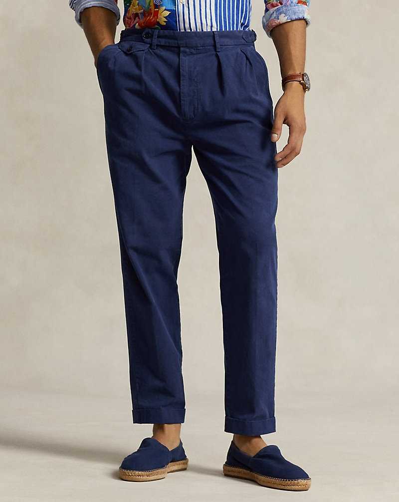 Pantalones Ralph Lauren Slim Tapered Fit Pleated Twill Hombre Azul Marino | EZGQCNM-19 - vista 3