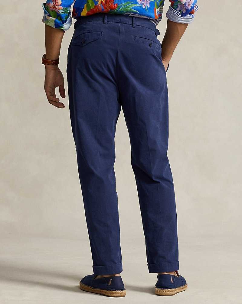 Pantalones Ralph Lauren Slim Tapered Fit Pleated Twill Hombre Azul Marino | EZGQCNM-19 - vista 4