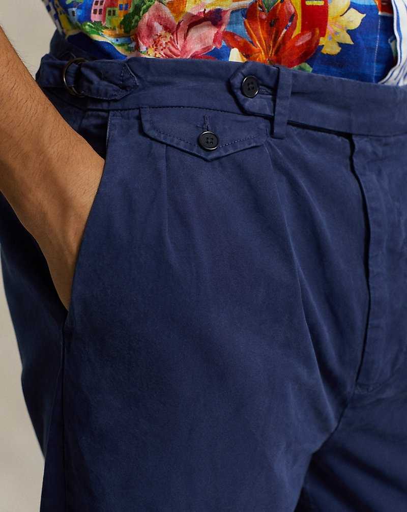 Pantalones Ralph Lauren Slim Tapered Fit Pleated Twill Hombre Azul Marino | EZGQCNM-19 - vista 5