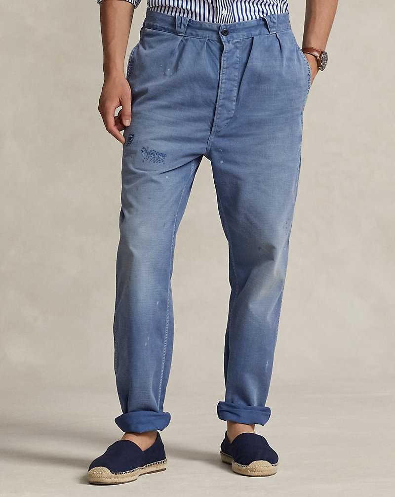 Pantalones Ralph Lauren Straight Fit Distressed Twill Hombre Les Fades | QSCNFMP-39 - vista 3