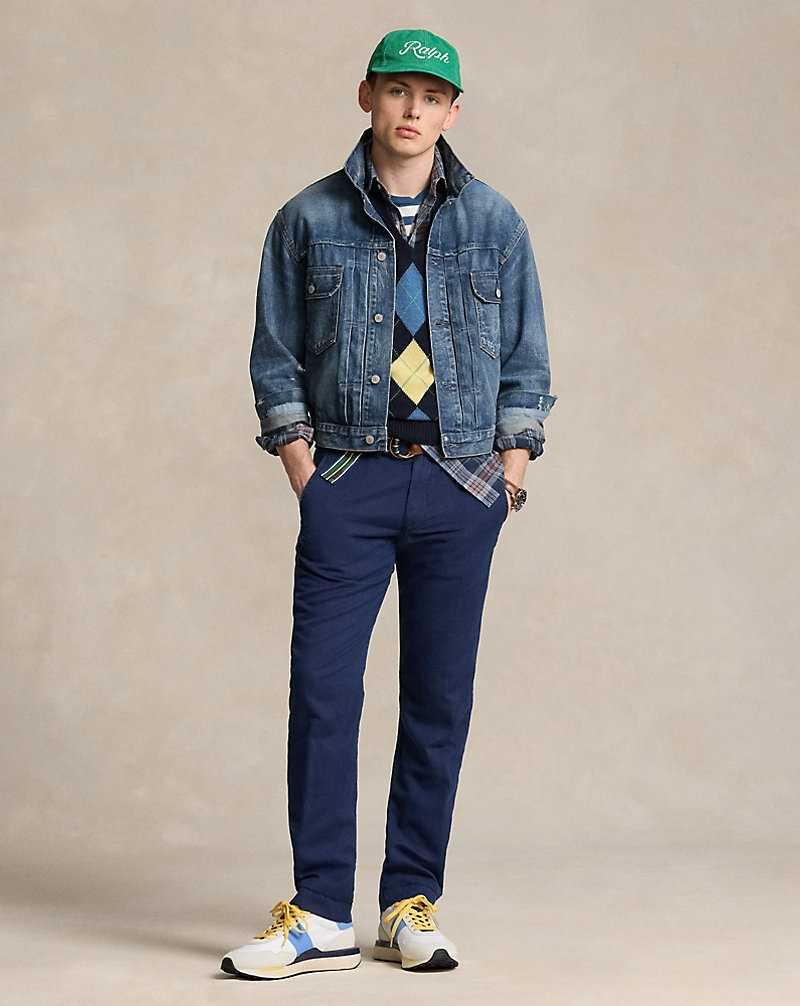 Pantalones Ralph Lauren Straight Fit Linen-Cotton Hombre Azul Marino | GTORVES-97 - vista 1